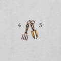 Vintage 9ct Gold Pendant Charms - Trowel & Fork