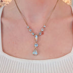 Vintage Givenchy Rhinestone Drop Pendant Necklace