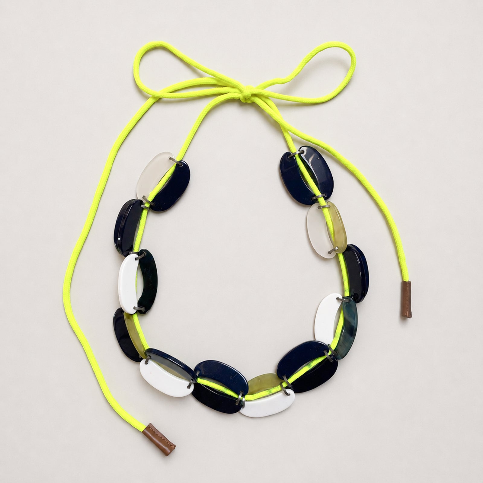 Vintage Marni Resin Necklace with Neon Yellow Cord