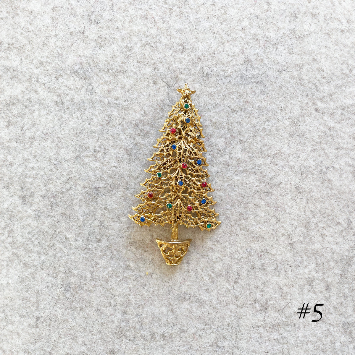 Vintage Christmas Tree Brooches