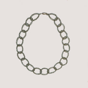 Vintage Murano Glass Necklace in Grey