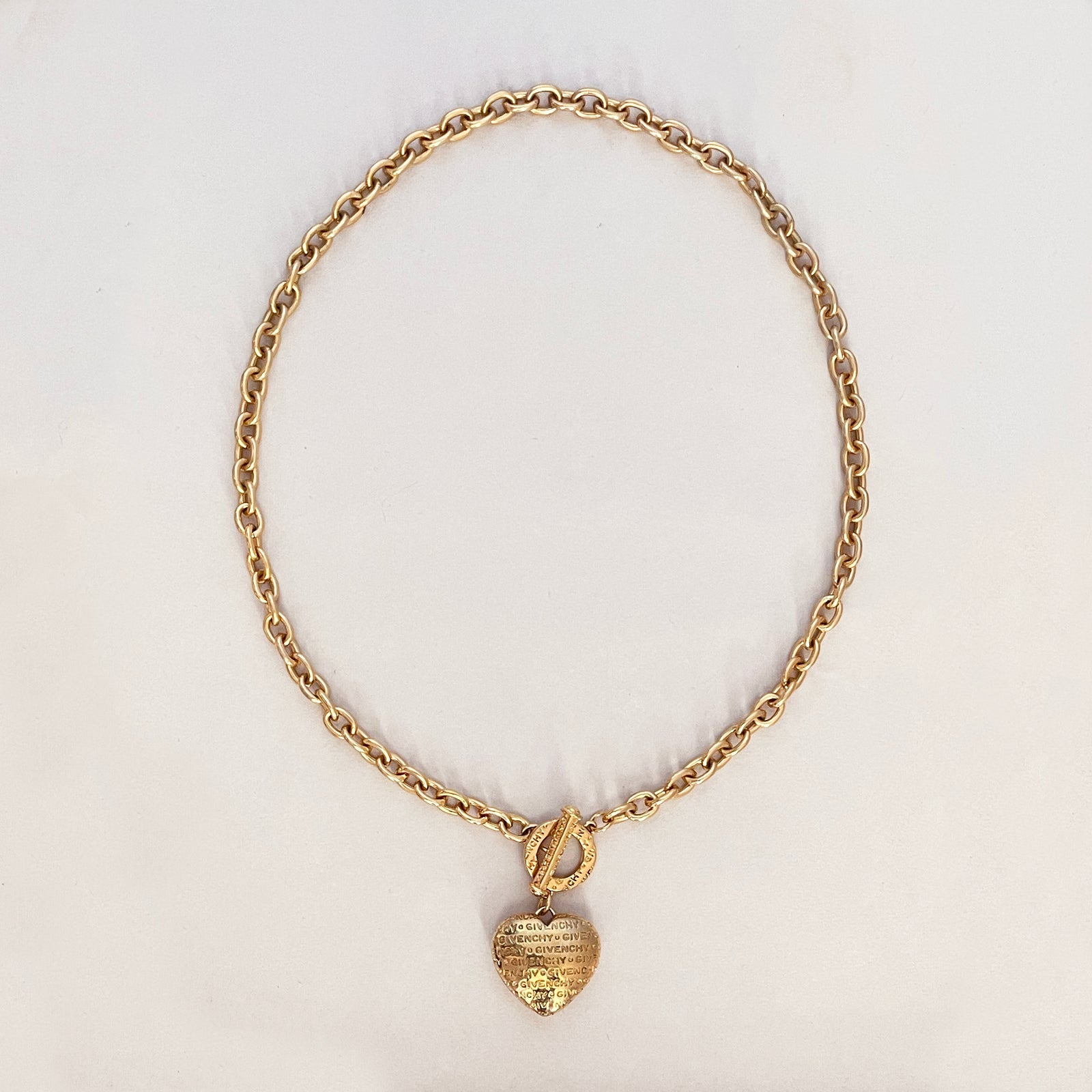 Vintage Givenchy Gold Heart Pendant Necklace