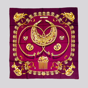 Vintage Hermes Silk Scarf "Les Cavaliers D'Or"