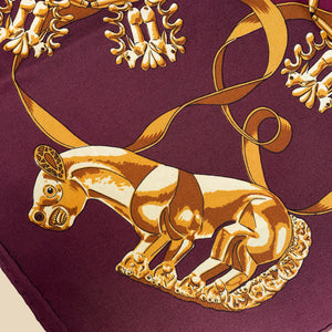 Vintage Hermes Silk Scarf "Les Cavaliers D'Or"