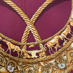 Vintage Hermes Silk Scarf "Les Cavaliers D'Or"