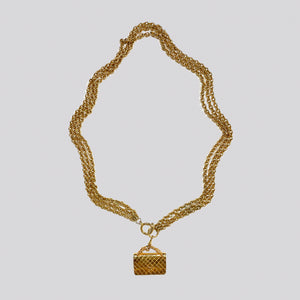 Vintage Chanel Gold Classic Flap Pendant Chain Necklace / Belt