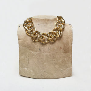 Vintage Givenchy Gold Chain Necklace with Rhinestones