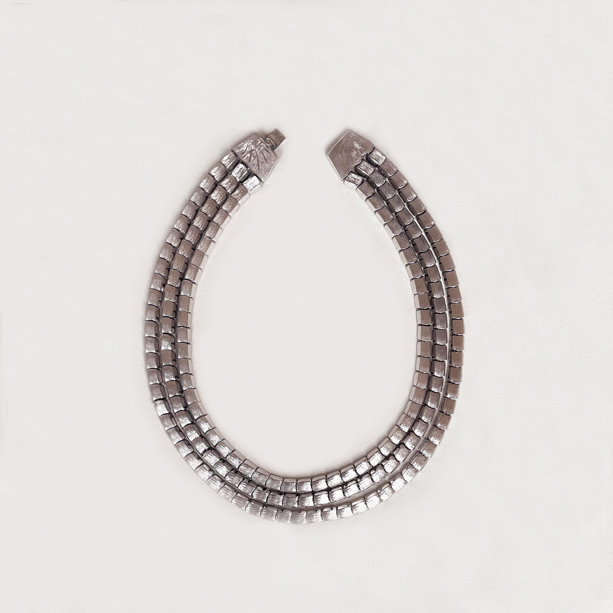 Vintage Kramer Silver-Tone Triple Strand Necklace