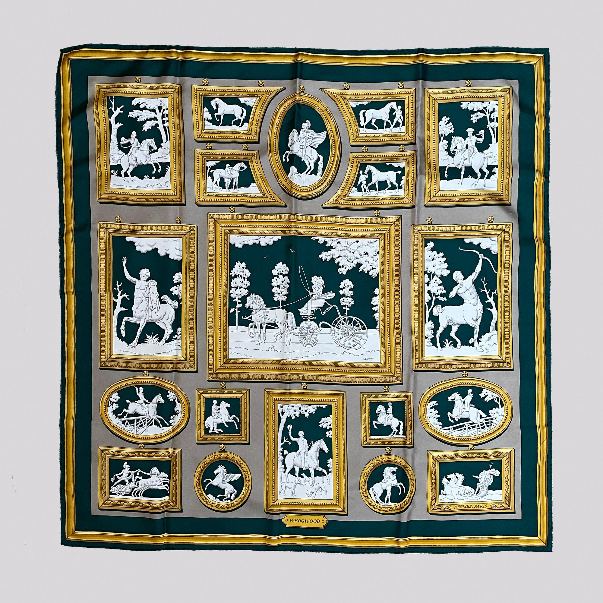 Vintage Hermes Silk Scarf "Wedgwood" #2