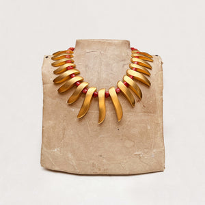 KJL Gold-Tone Spike Necklace with Red Beads