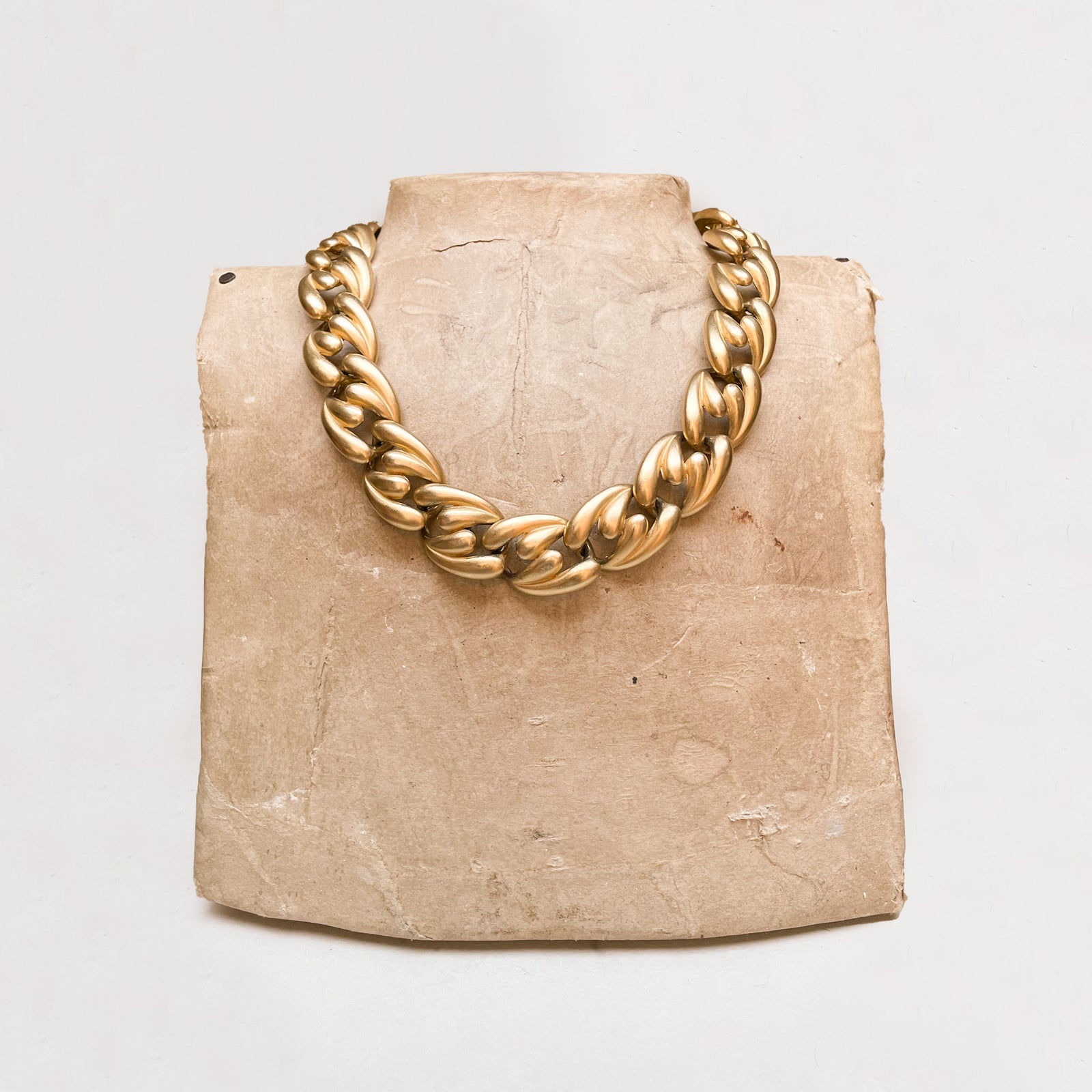 Vintage Set of Gold-tone Chain Necklace and Bracelet