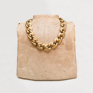 Vintage Set of Gold-tone Chain Necklace and Bracelet