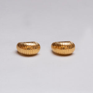 Vintage Monet Striped Gold Clip-on Earrings