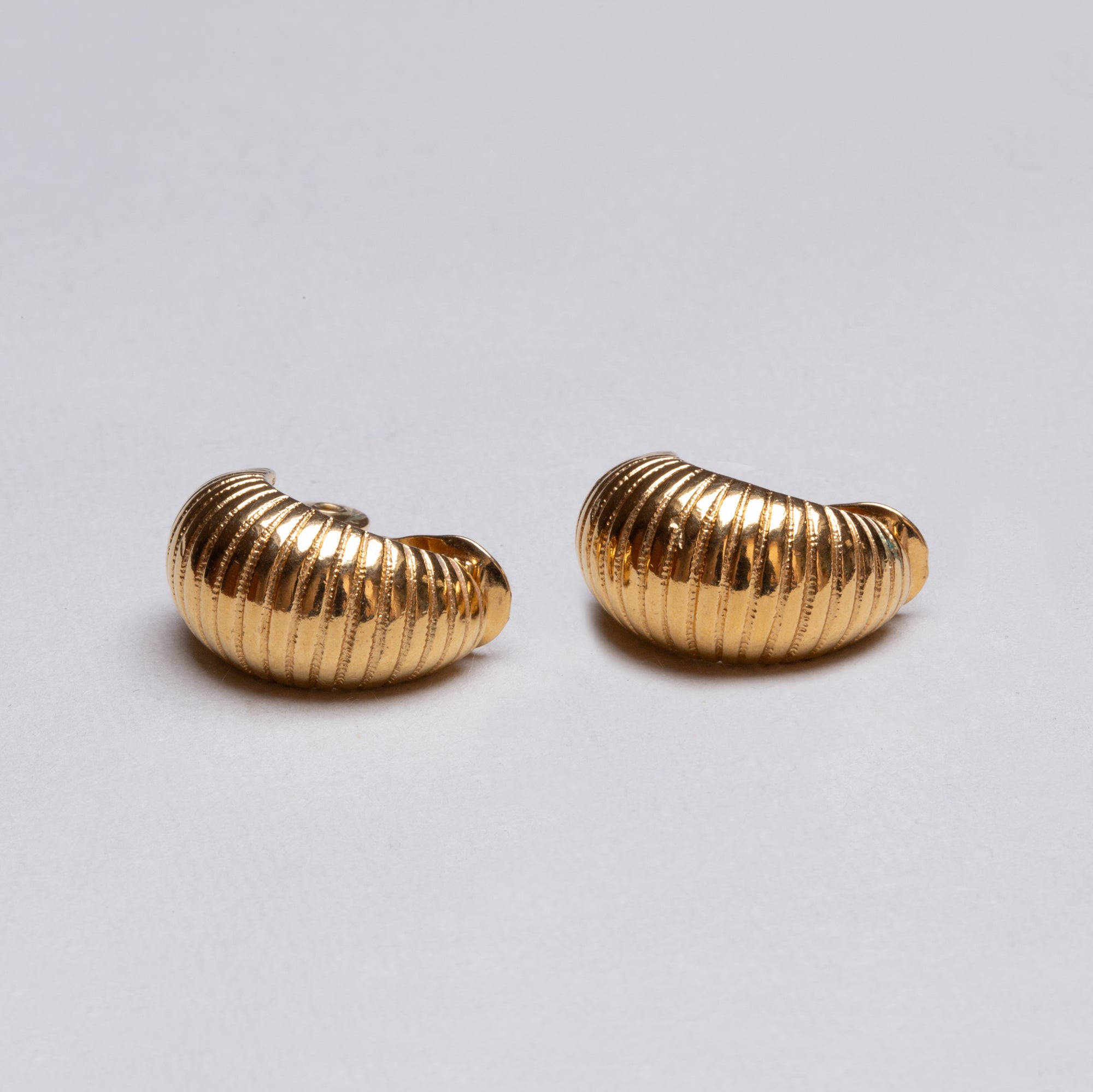 Vintage Monet Striped Gold Clip-on Earrings