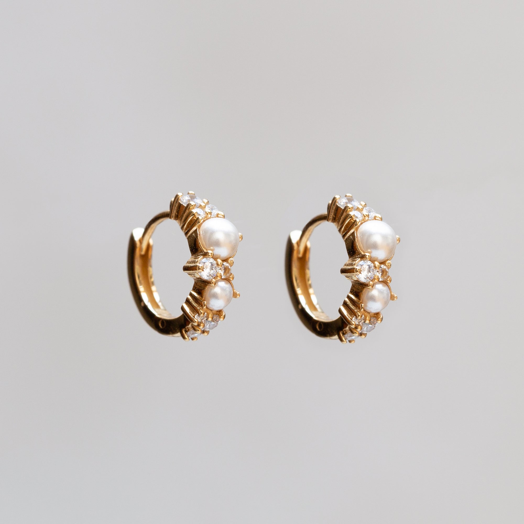 Hannah Martin Pearl Huggie Hoop Earrings