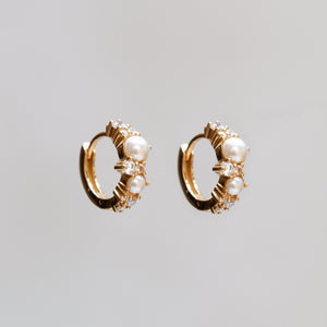 Hannah Martin Pearl Huggie Hoop Earrings