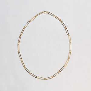 Gold and Silver Paperclip Chain Necklace #1