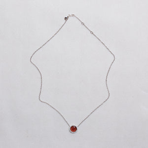 Vintage Pomellato White Gold Necklace with Garnet and Diamonds