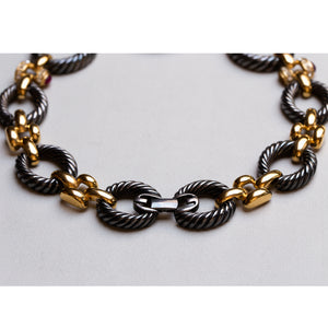 Vintage Gold and Black Chain Necklace