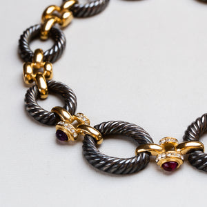 Vintage Gold and Black Chain Necklace