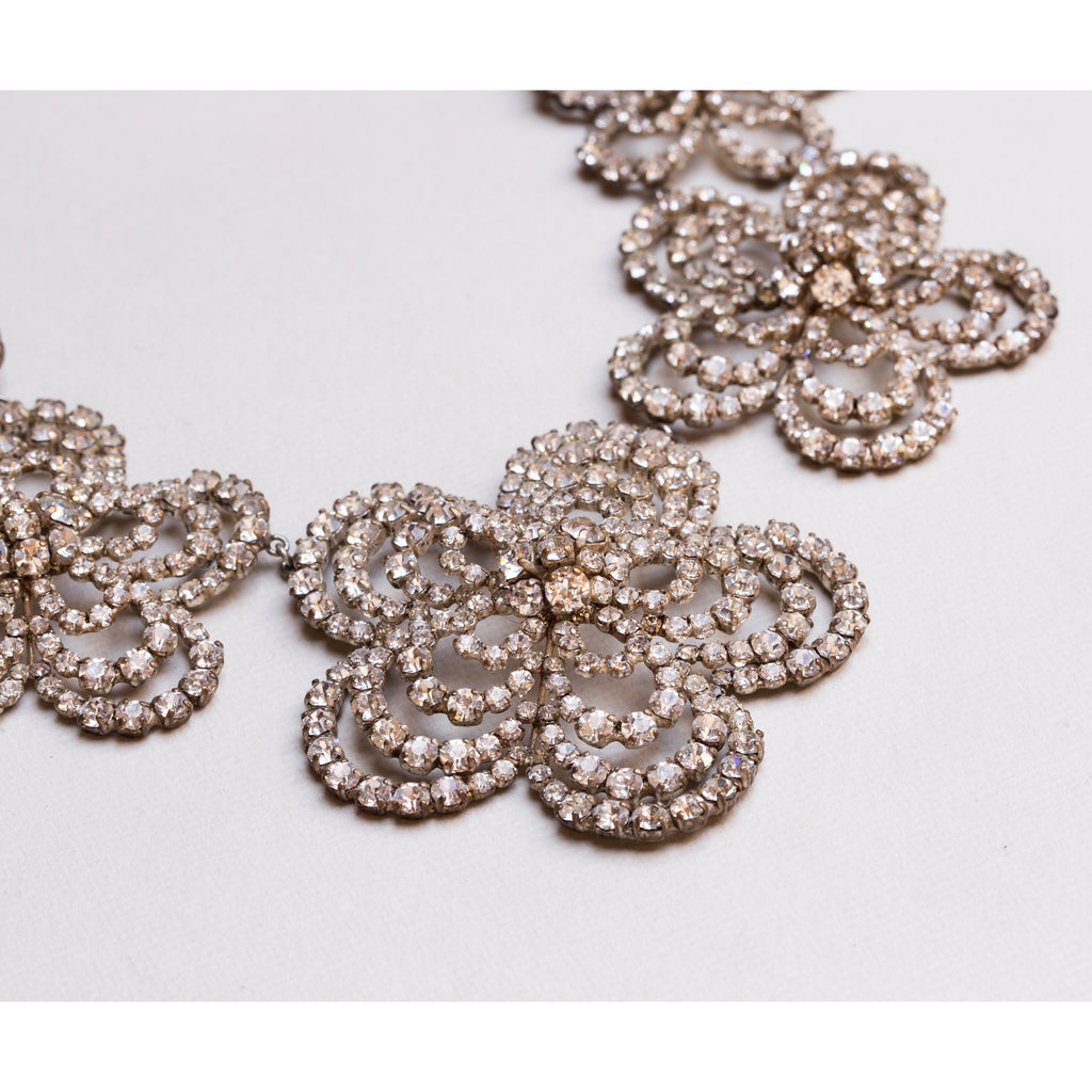 Vintage 1950s Flower Paste Necklace