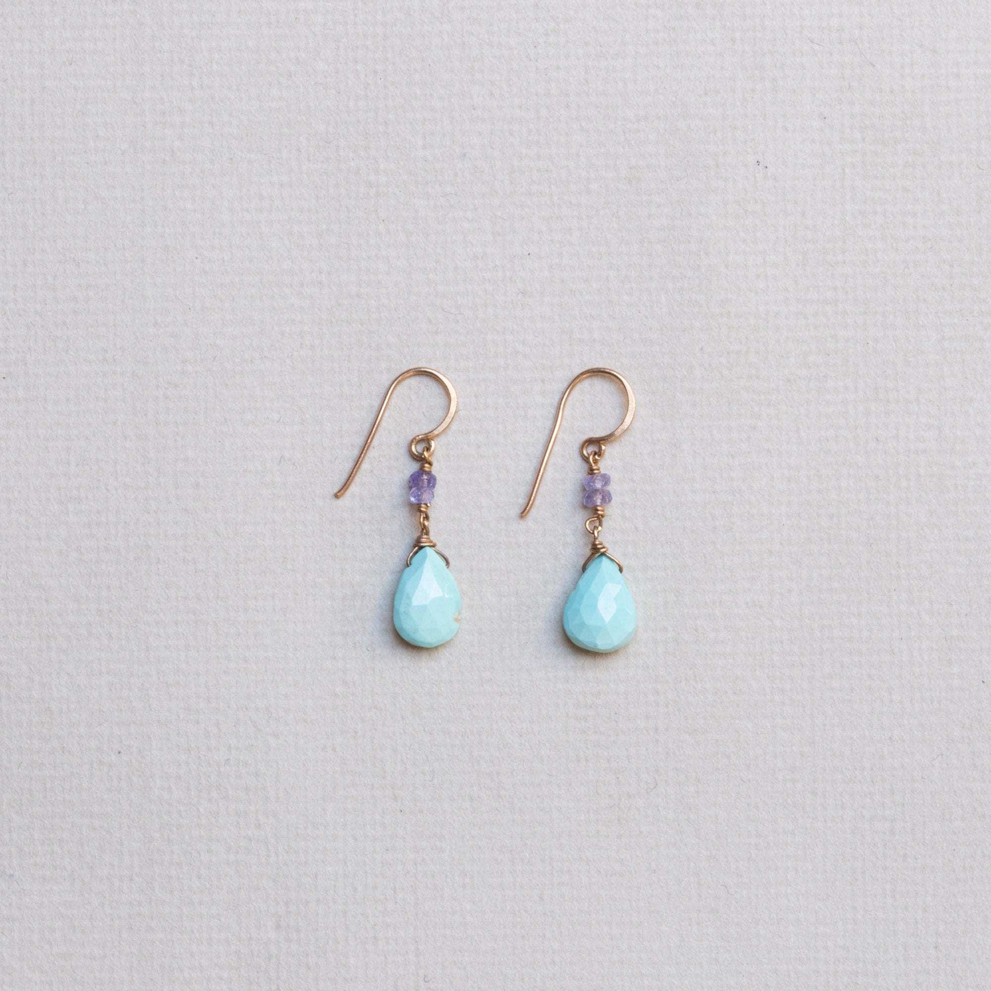 Tanzanite & Turquoise Drop Earrings