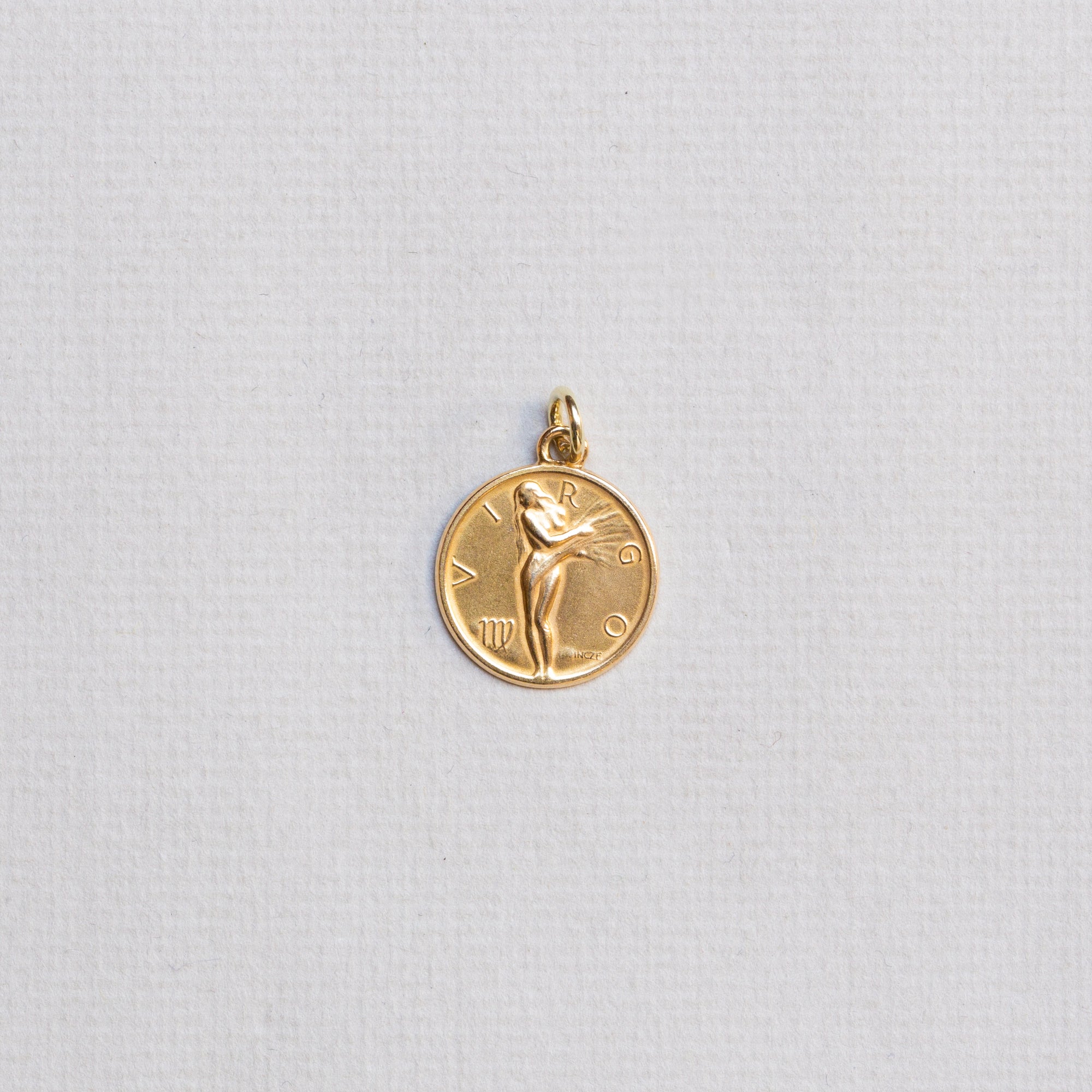 Vintage 9ct Gold Virgo Charm Pendant