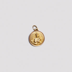 Vintage Double-sided 18ct Gold Madonna and Jesus Pendant Charm