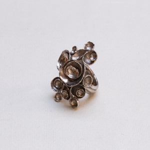 Vintage YSL "Arty" Silver Flower Ring