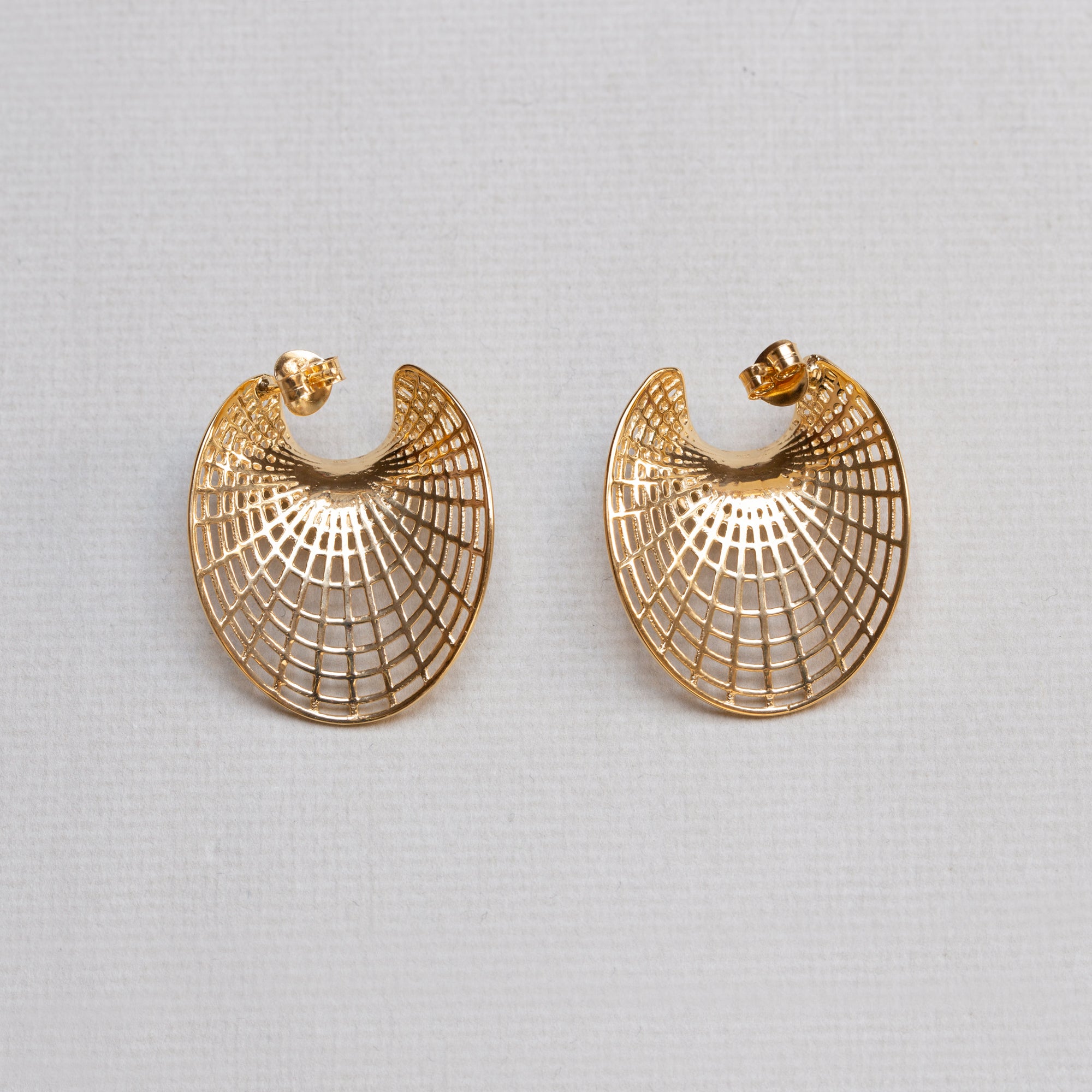 Fan Gold Earrings