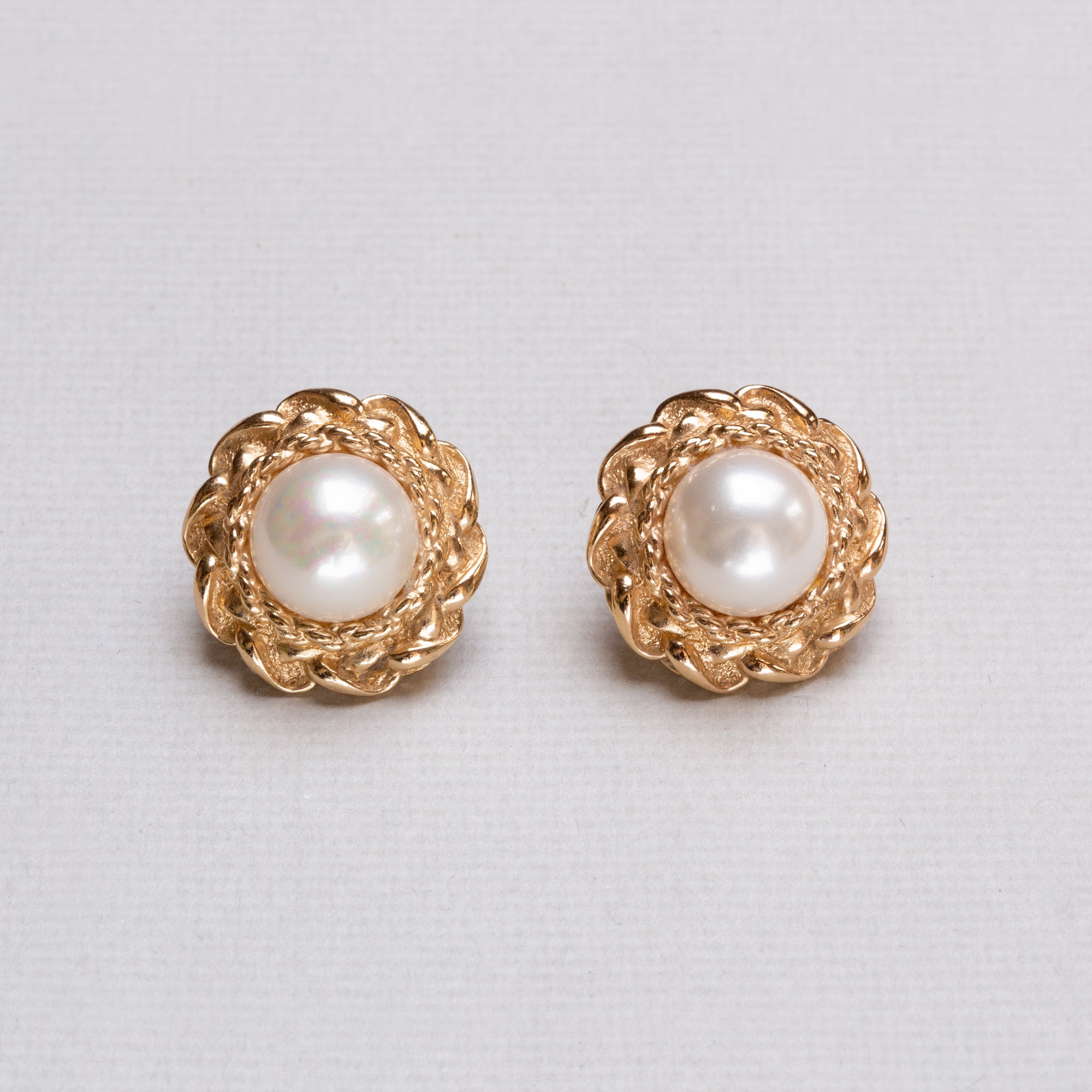 Vintage Christian Dior Stud Earrings with Pearls