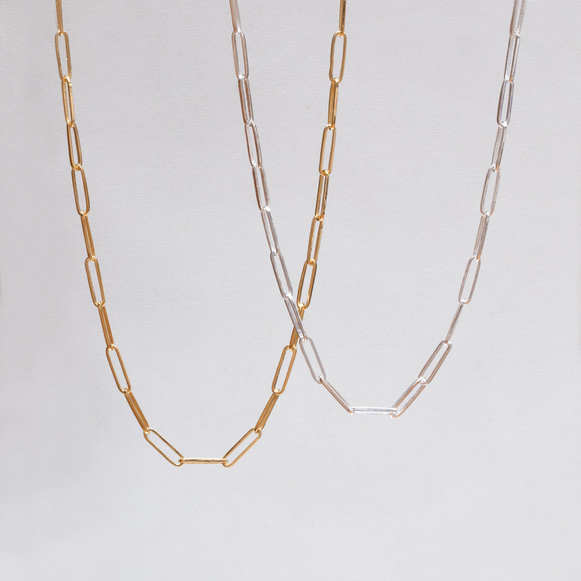 Gold and Silver Paperclip Chain Necklace #2