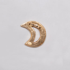 Vintage Christian Lacroix Gold Moon Brooch