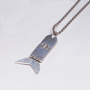 Vintage Mexican Silver Fish Necklace