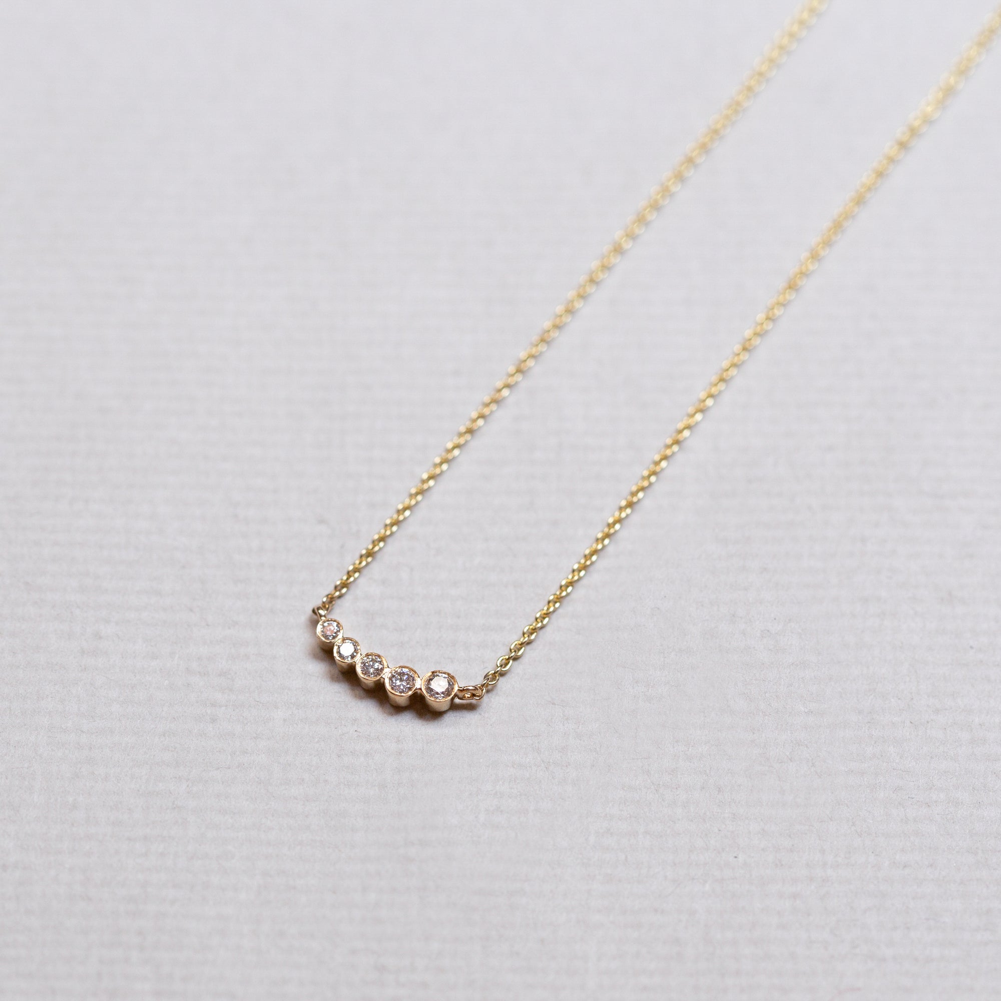 Gold Chain Necklace with Diamond Bar