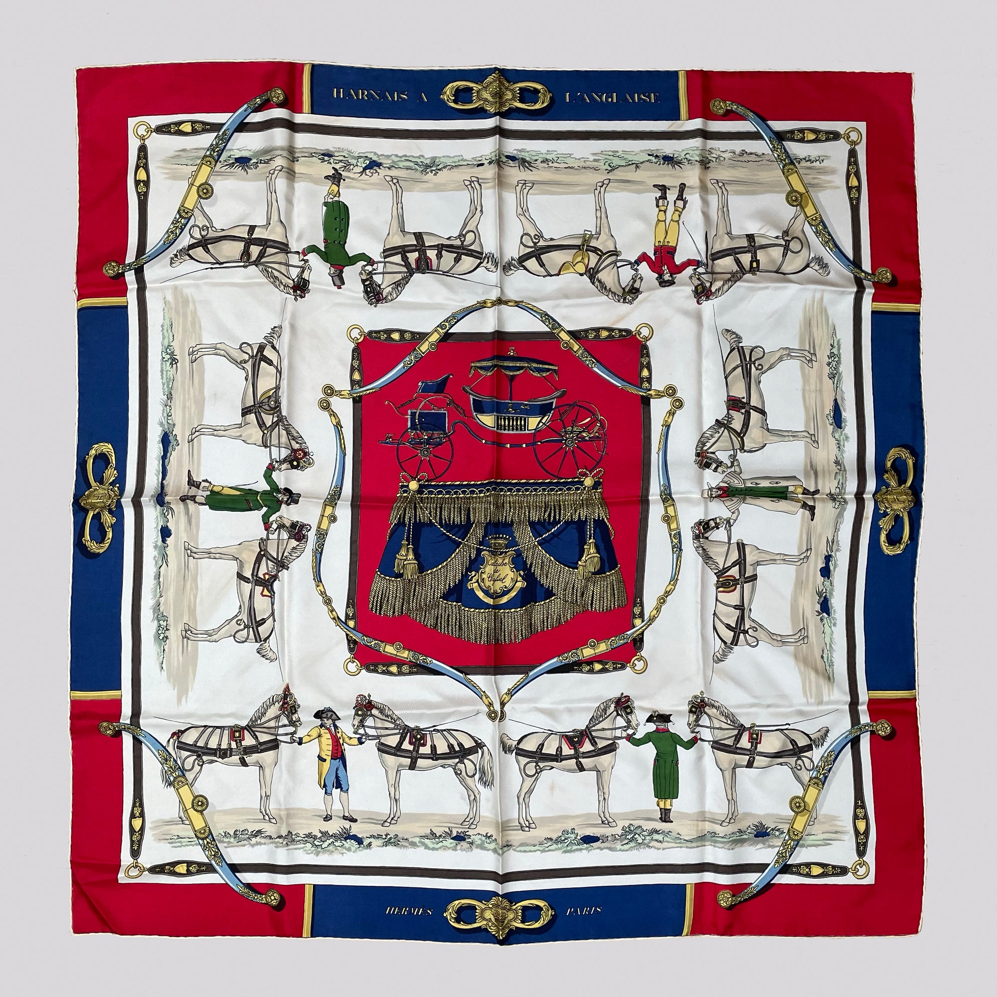 Vintage Hermes Silk Scarf "Harnais A L'Anglais"