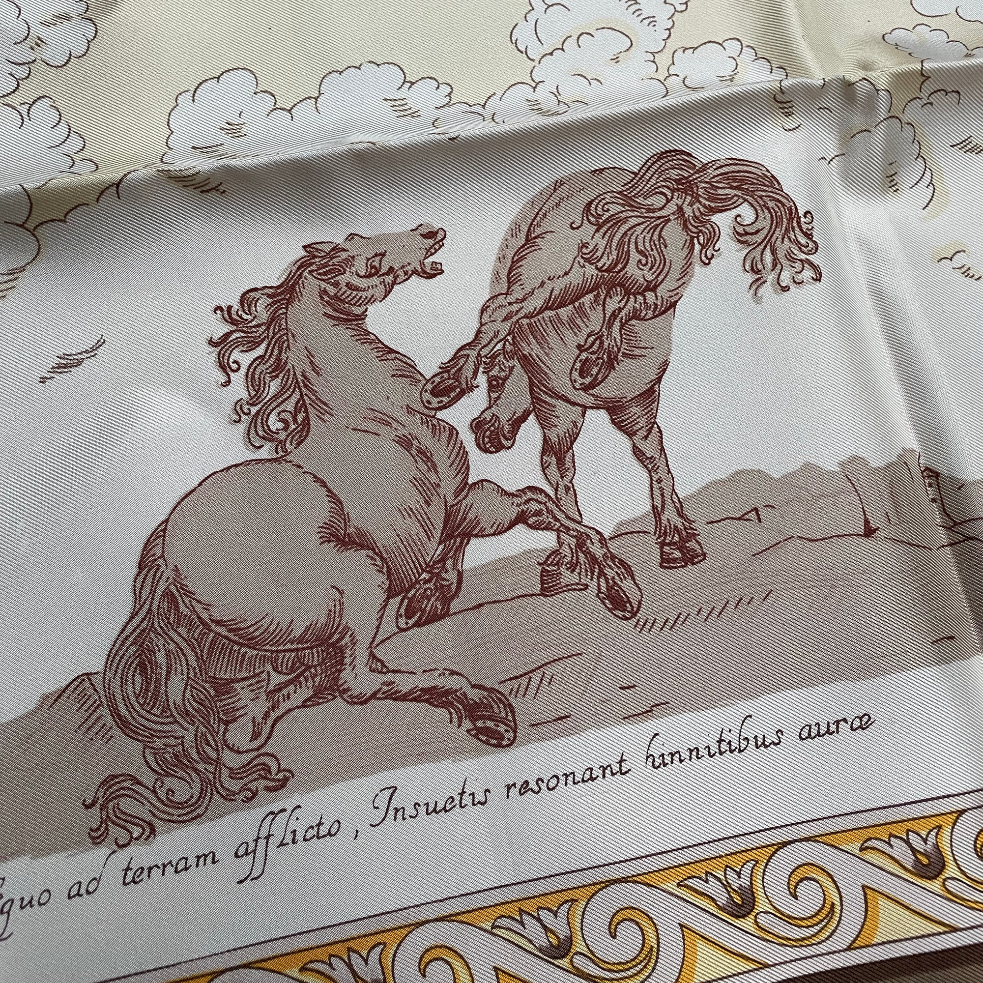 Vintage Hermes Silk Scarf "Courbettes et Cabrioles"