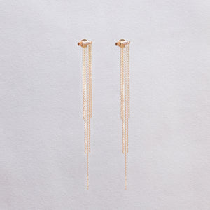 18ct Gold Tassel Stud Earrings with Diamonds