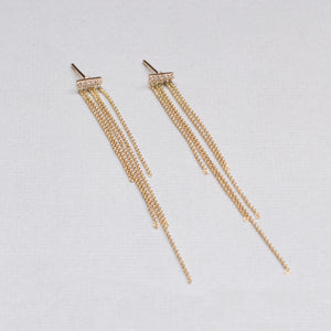 18ct Gold Tassel Stud Earrings with Diamonds