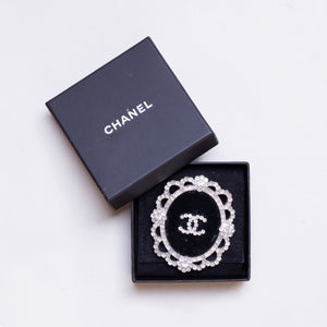 Vintage Chanel Velvet CC Pin Brooch Pendant