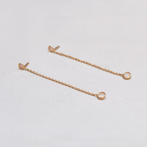 Vintage Dior 18ct Gold Drop Earrings with Diamonds