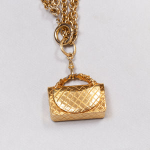 Vintage Chanel Gold Classic Flap Pendant Chain Necklace / Belt