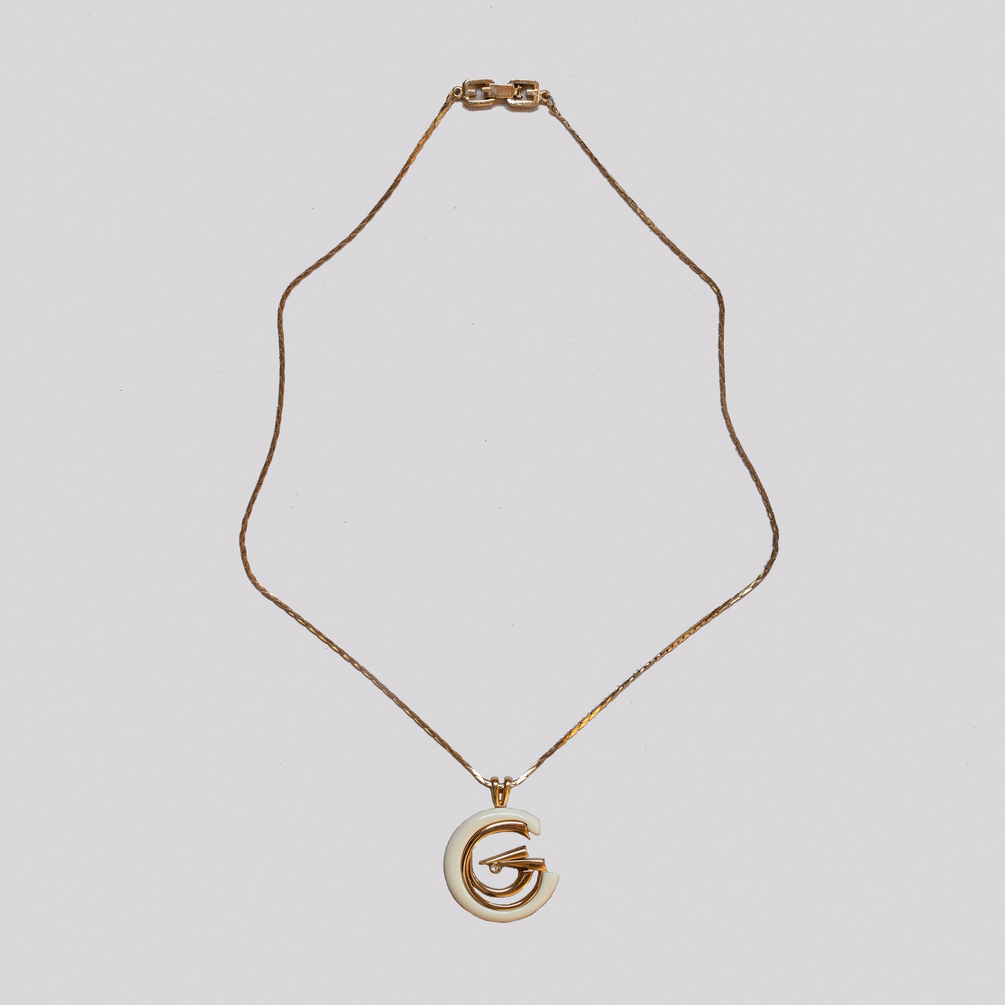 Vintage Givenchy Enamel G Necklace