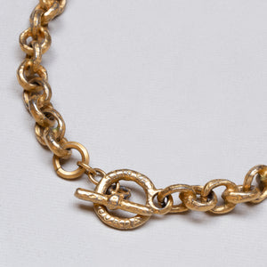 Vintage Charles Jourdan Textured Gold Chain Necklace