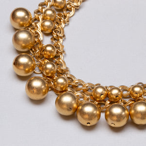 Vintage Givenchy Double Strand Gold Ball Chain Necklace