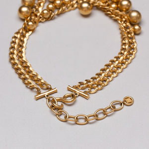 Vintage Givenchy Double Strand Gold Ball Chain Necklace