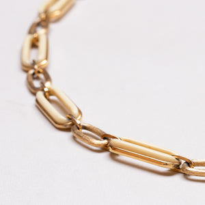 Vintage Givenchy Gold Chain Necklace with White Enamel