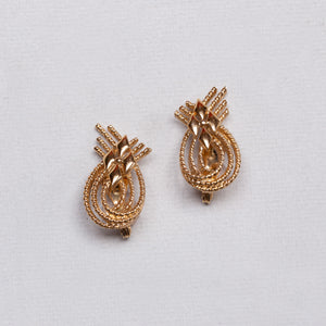 Vintage Monet Gold Rope Knot Clip-on Earrings