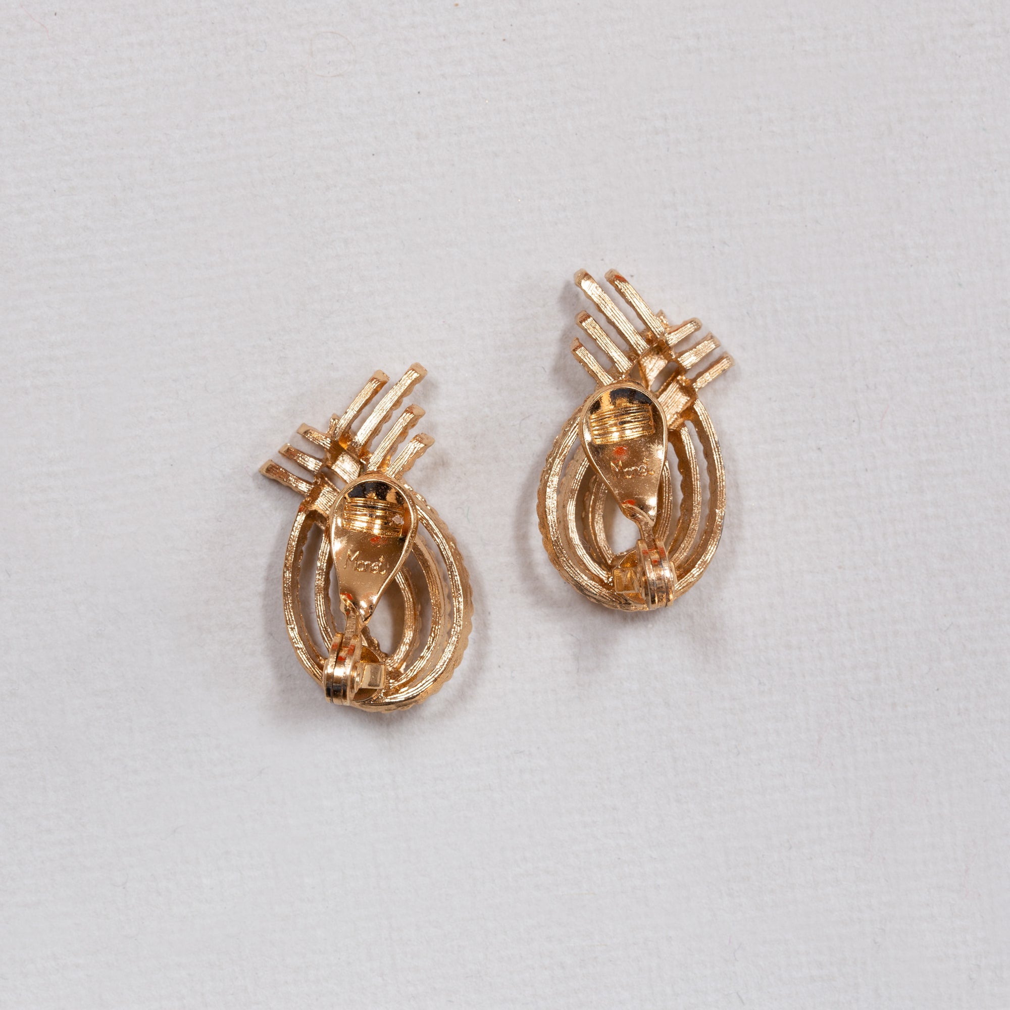 Vintage Monet Gold Rope Knot Clip-on Earrings