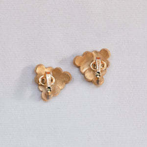 Vintage Trifari Gold Flower Clip-on Earrings